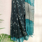 Load image into Gallery viewer, Midnight Glory Organic Linen Saree
