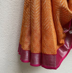 Load image into Gallery viewer, Orange Peel Organic Linen Saree
