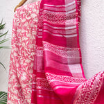 Load image into Gallery viewer, Paradise Pink Organic Linen Saree
