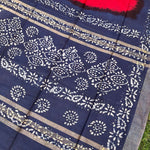 Load image into Gallery viewer, Poppy Garden Batik Cotton Silk Saree
