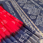 Load image into Gallery viewer, Poppy Garden Batik Cotton Silk Saree
