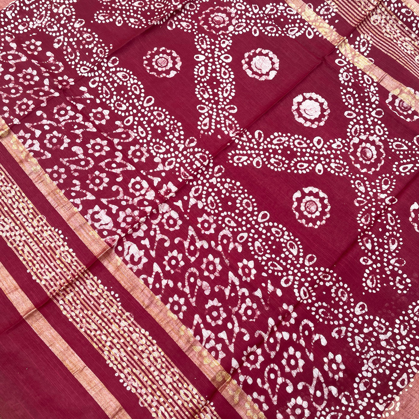 Primrose Batik Cotton Silk Saree