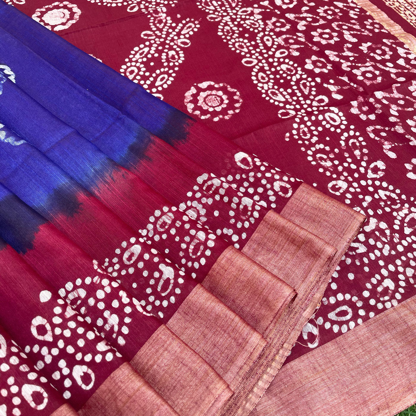 Primrose Batik Cotton Silk Saree