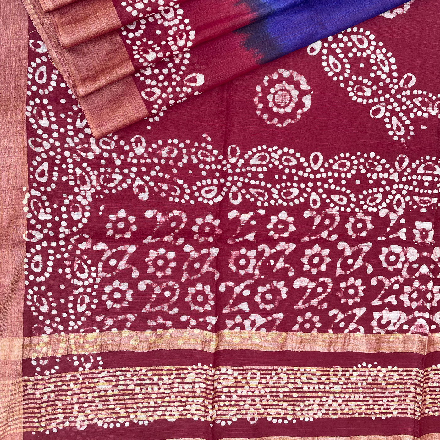 Primrose Batik Cotton Silk Saree