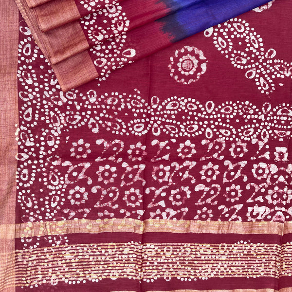 Beige Block Batik Printed Pure Silk Mark Certified Bishnupuri Silk Sar –  Dailybuyys
