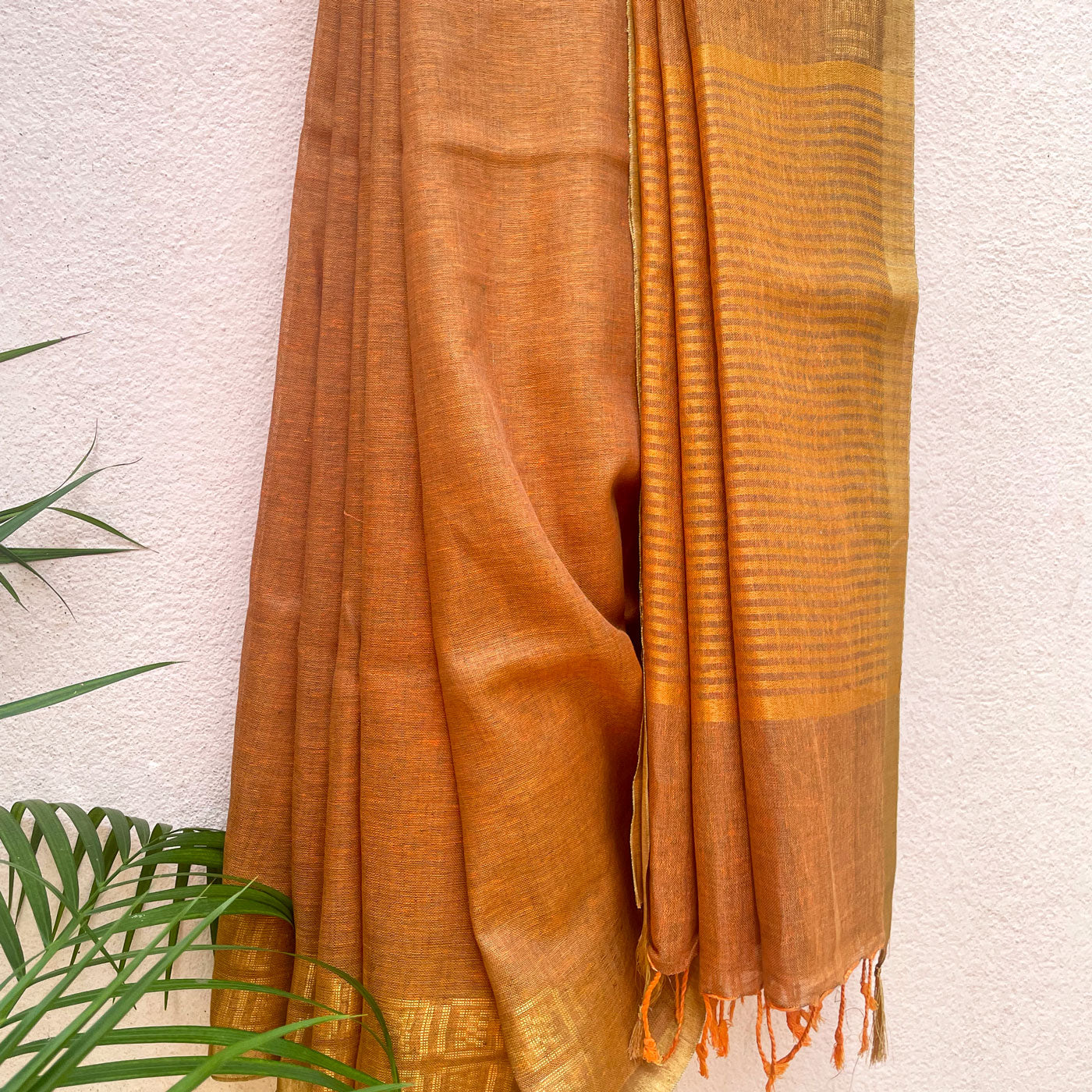 Rustic Bliss Pure Linen Saree