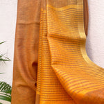 Load image into Gallery viewer, Rustic Bliss Pure Linen Saree
