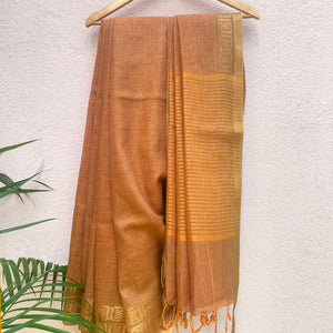 Rustic Bliss Pure Linen Saree