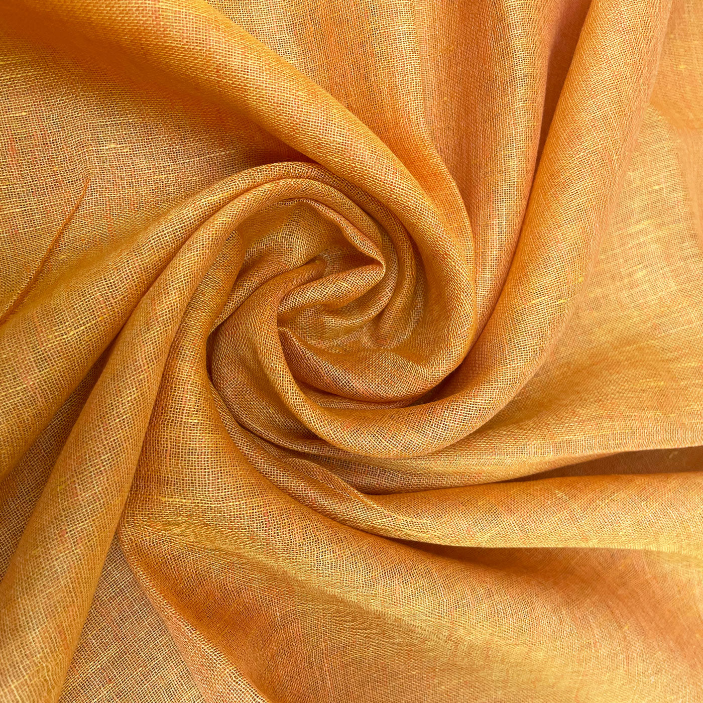 Saffron Pure Linen Saree