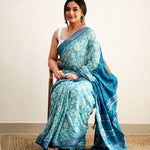 Load image into Gallery viewer, Santosa Poppies Organic Linen Saree
