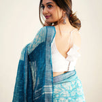 Load image into Gallery viewer, Santosa Poppies Organic Linen Saree
