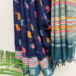 Load image into Gallery viewer, Scandi Bird Organic Linen Saree
