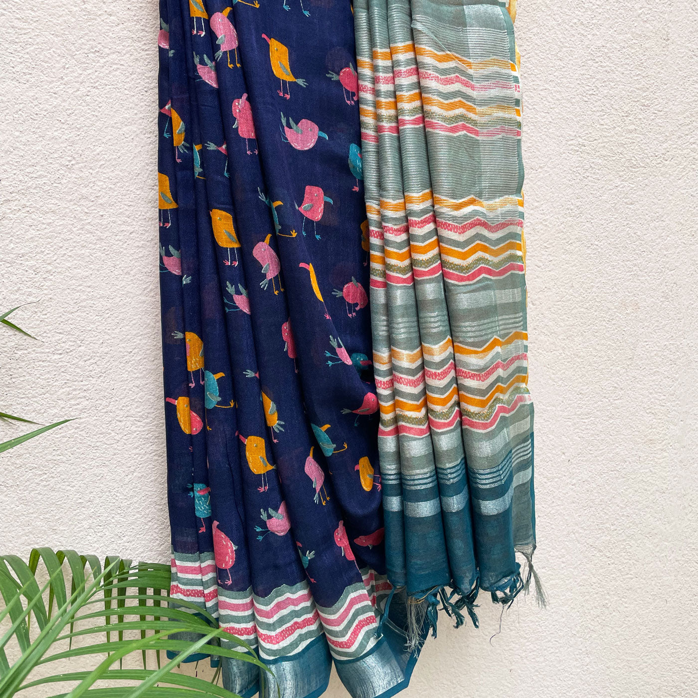 Scandi Bird Organic Linen Saree