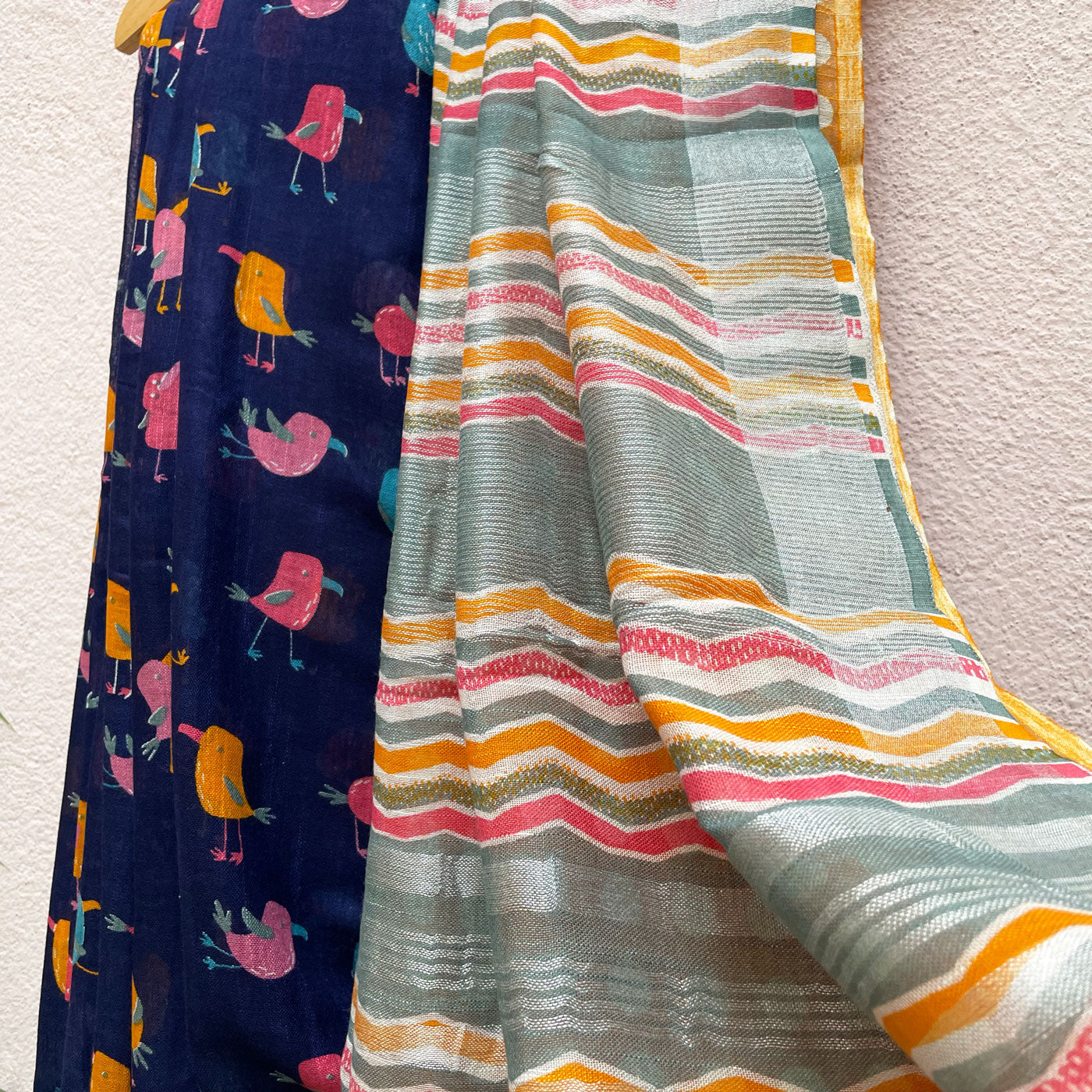 Scandi Bird Organic Linen Saree