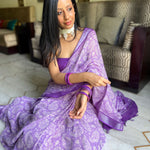 Load image into Gallery viewer, Sheer Lilac Organic Linen Saree
