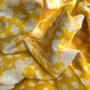 Sunshine Bloom Organic Linen Saree