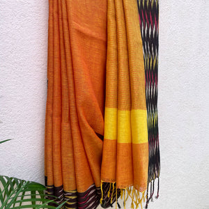 Sunset Vibes Pure Linen Saree