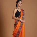 Load image into Gallery viewer, Sunset Vibes Pure Linen Saree
