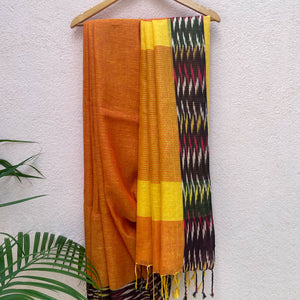 Sunset Vibes Pure Linen Saree