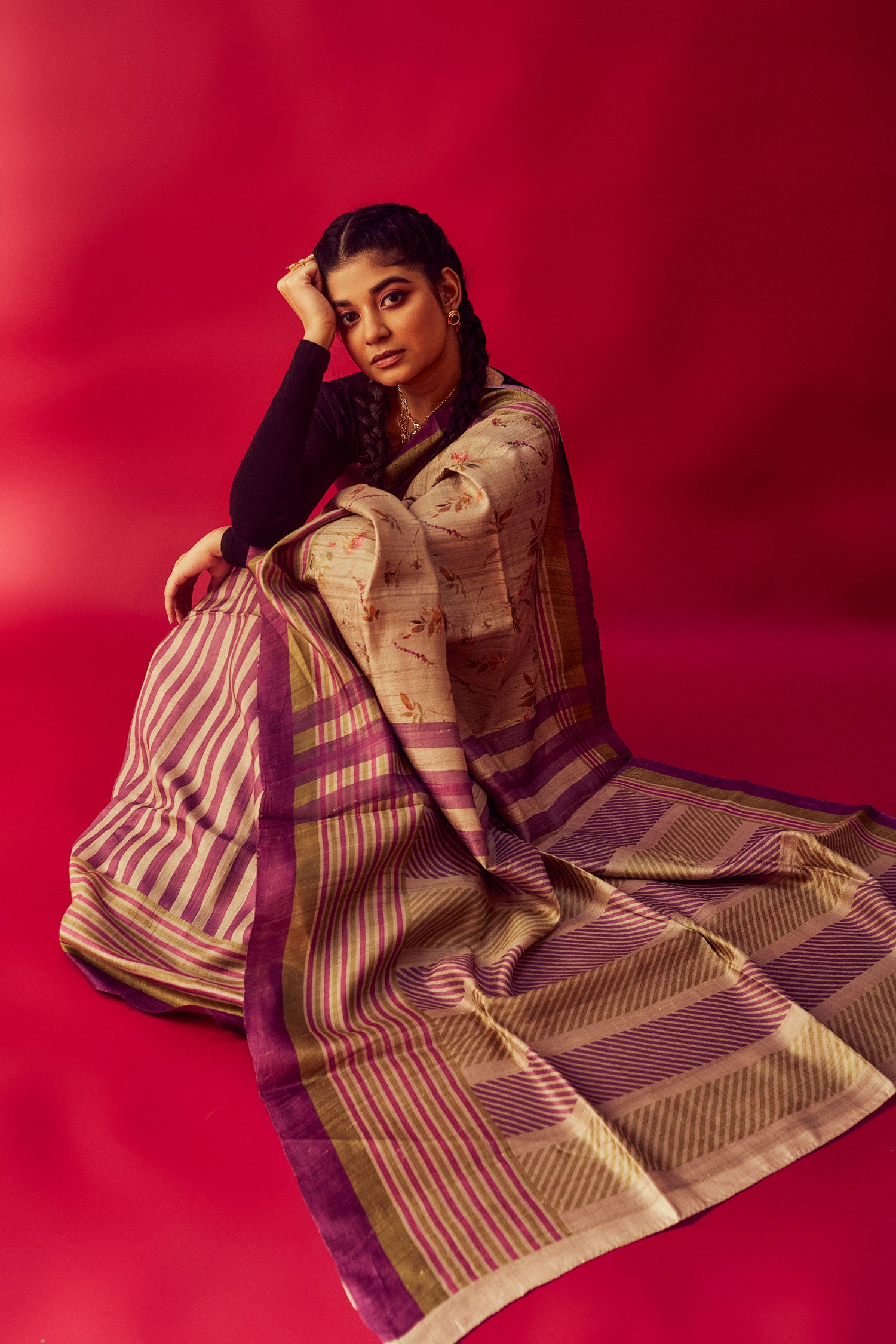 Totally Lit - Desi Tussar Silk Saree