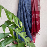 Load image into Gallery viewer, Twilight Blue Organic Linen Saree
