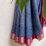 Load image into Gallery viewer, Twilight Blue Organic Linen Saree
