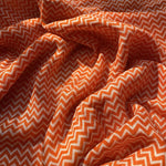 Load image into Gallery viewer, Vibrant Orange Organic Linen Saree
